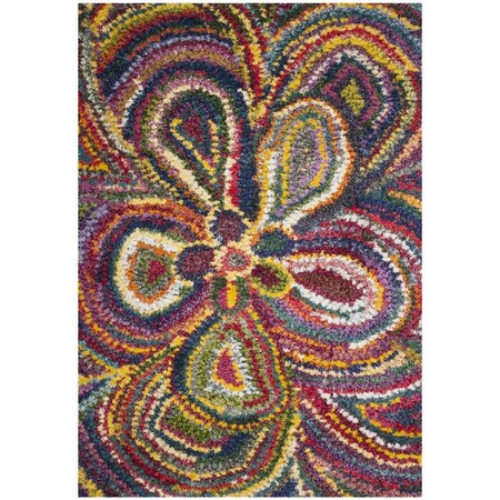 Flowers First 4 x 6 ft. Fiesta Shag Power Loomed Rug, Multi Color - Small Rectangle FL1868152